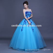 OEM Factory Chine 2017 Floral Sky Blue Ruffles Quinceanera Robes de bal Robe de bal Robe de soirée formelle